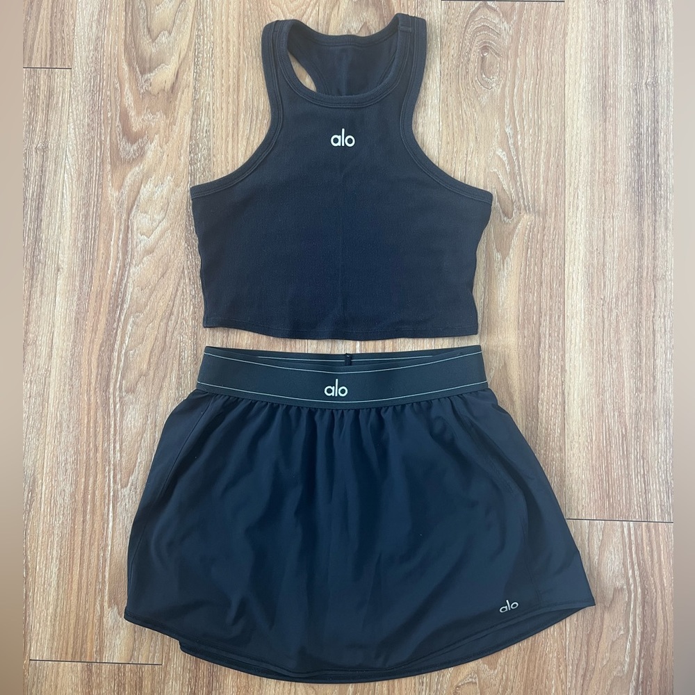 Alo Match Point Tennis Skirt and Aspire Tank